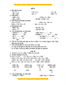 Đề thi Toán lớp 4 cuối kì 1 năm 2022 - 2023 (Đề 10)