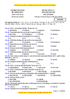 Đề thi thử Hóa học Sở Bắc Ninh năm 2023