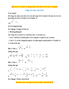 Chuyên đề Phép cộng, trừ, nhân, chia hỗn số Toán 5 năm 2023