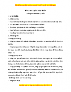 Giáo án Đa thức một biến Toán 7 Chân trời sáng tạo