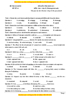 Đề thi học kì 1 Tiếng anh 12 năm 2022 - 2023 (Đề 14)