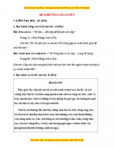 Đề thi giữa kì 2 Tiếng Việt lớp 4 (Đề 5)