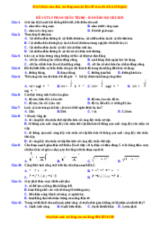 Đề thi thử Vật lí trường Phan Châu Trinh - Đà Nẵng năm 2023