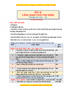 Giáo án Bài 10: Lắng nghe trái tim mình (Thơ) 2024 Chân trời sáng tạo