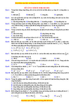Đề thi thử Vật lí Sở Bắc Ninh năm 2023