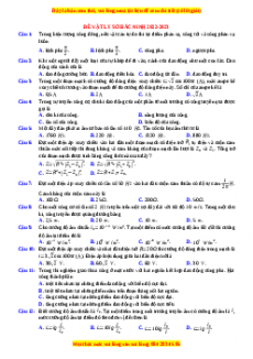 Đề thi thử Vật lí Sở Bắc Ninh năm 2023