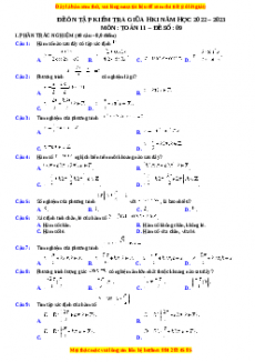 Đề thi giữa kì 1 Toán 11 năm 2022 - 2023 - Đề 9