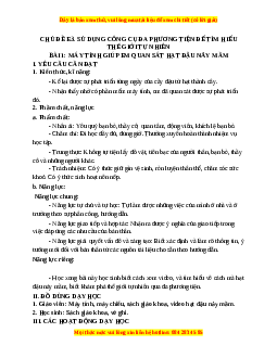 Giáo án Tin học 3 Cánh diều Bài 1: Máy tính giúp em quan sát hạt đậu nẩy mầm