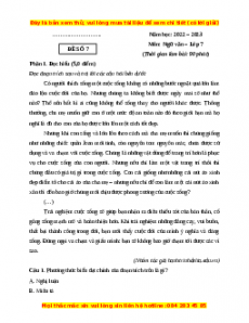 Đề thi cuối học kì 2  Ngữ Văn 7 Chân trời sáng tạo (Đề 7)