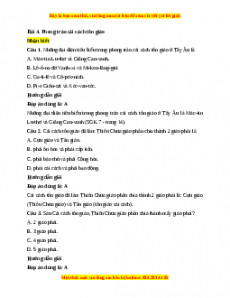 Trắc nghiệm Bài 4: Phong trào cải cách tôn giáo