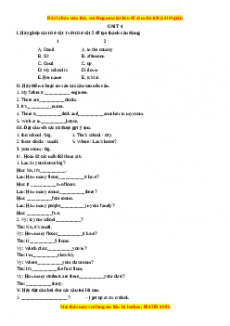 Học kỳ 1: Phần 1 Các bài tập theo từng đơn vị bài học - Unit 4- Giáo viên Mai Lan Hương đầy đủ đáp án