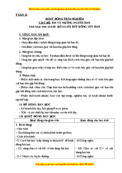 Giáo án HĐTN lớp 3 Tuần 31 Cánh diều: Hoà giải bất đồng với bạn
