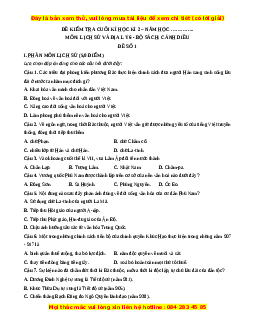 Đề thi cuối kì 2 Lịch sử & Địa lí 6 Cánh diều có đáp án (Đề 1)