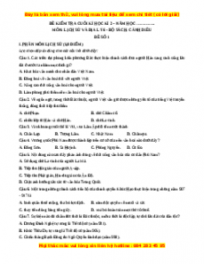 Đề thi cuối kì 2 Lịch sử & Địa lí 6 Cánh diều có đáp án (Đề 1)