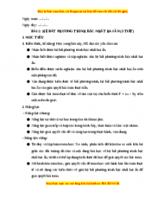 Giáo án Hệ bất phương trình bậc nhất hai ẩn Toán 10 Cánh diều