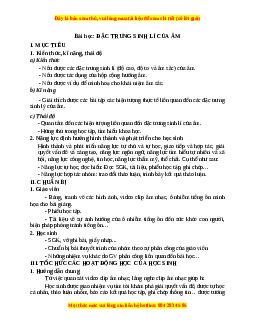 Giáo án Vật lí 12 Bài 11: Đặc trưng sinh lí