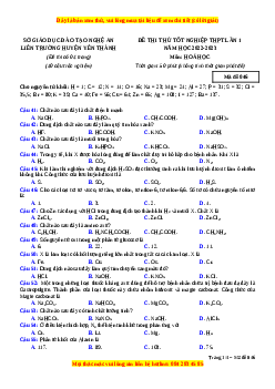 Đề thi thử Hóa học Liên trường Yên Thành lần 1 năm 2023