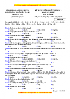 Đề thi thử Hóa học Liên trường Yên Thành lần 1 năm 2023
