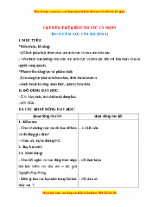 Giáo án Cảm xúc của em Đạo đức 2 Kết nối tri thức