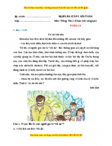 Bài tập cuối tuần Tiếng việt lớp 2 Tuần 13 Chân trời sáng tạo (có lời giải)