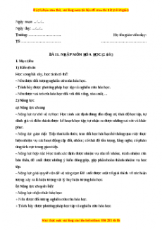 Giáo án Bài 1: Nhập môn hóa học Hóa học 10 Cánh diều
