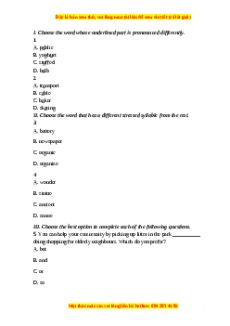 Bộ 18 đề thi cuối kì 2 Tiếng Anh 7 Right on có đáp án