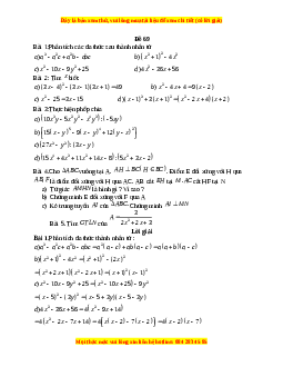 Đề thi giữa kì 1 Toán 8 năm 2023 - Đề 69
