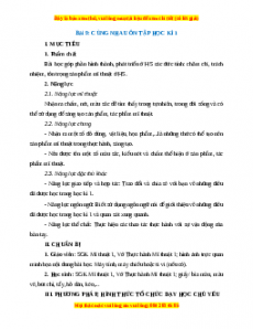 Giáo án Mĩ thuật 1 Cánh diều Cùng nhau ôn tập học kì 1
