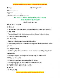 Giáo án Công nghệ 10 (Kết nối tri thức) Bài 14: Thực hành: Nhân giống cây ăn quả bằng phương pháp ghép