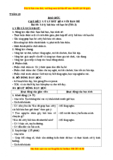 Giáo án Đạo đức 3 Kết nối tri thức Bài 08: Xử lý bất hòa với bạn bè (Tiết 3)
