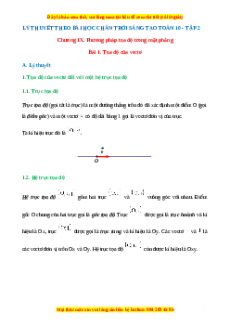 Lý thuyết Toán 10 kì 2 Chân trời sáng tạo