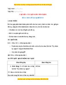 Giáo án Bài 1 Đạo đức 1 Kết nối tri thức: Em giữ sạch đôi tay