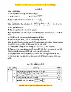 Đề thi Toán 9 học kì 1 năm 2022 - 2023 - Đề 15