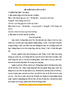 Đề thi giữa kì 1 Tiếng Việt lớp 5 năm 2023 (Đề 3)