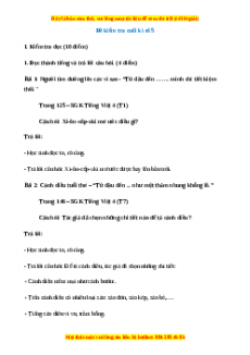 Đề thi cuối kì 1 Tiếng Việt lớp 4 (Đề 5)