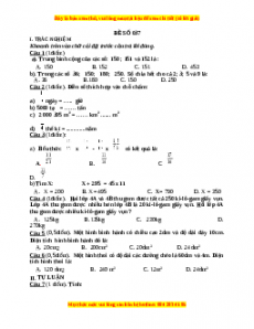 Đề thi Toán lớp 4 cuối kì 2 (Đề 37)