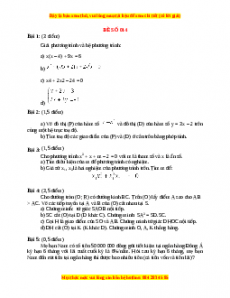 Đề thi Toán 9 học kì 2 năm 2022 - 2023 - Đề 14