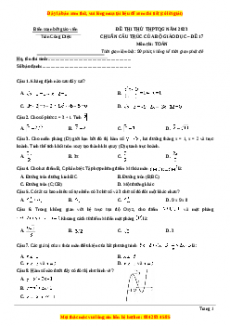 Đề thi thử THPT Quốc Gia môn Toán có đáp án (đề 17 ) - thầy Trần Công Diệu