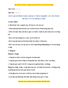 Giáo án Toán 7 Chân trời sáng tạo Bài 5: Hoạt động thực hành và trải nghiệm: Các bài toán về đo đạc và gấp hình
