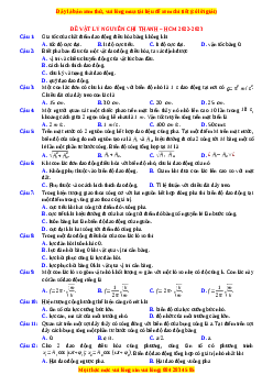 Đề thi thử Vật lí trường Nguyễn Chí Thanh - HCM năm 2023