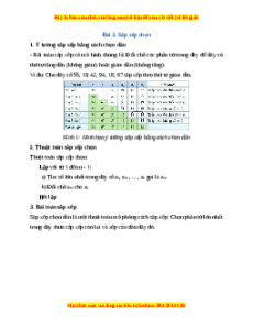 Lý thuyết Bài 3: Sắp xếp chọn