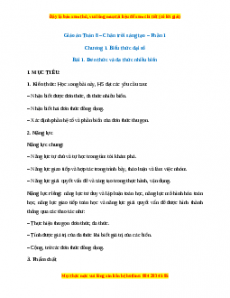 Giáo án Đơn thức và đa thức nhiều biến Toán 8 Chân trời sáng tạo