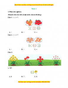 Phiếu bài tập cuối tuần Toán lớp 1 Tuần 4 Kết nối tri thức