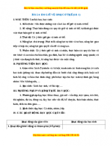Giáo án TNXH 1 Chân trời sáng tạo Em giữ vệ sinh cơ thể