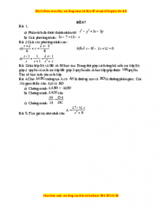 Đề thi giữa kì 2 Toán 8 năm 2023 - Đề 67
