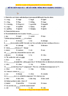 Đề thi giữa kì 2 Tiếng Anh 6 Global success năm 2022 - 2023 (Đề 5)