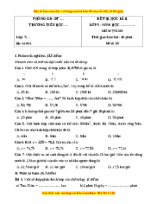 Đề thi cuối kì 2 Toán lớp 5 năm 2023 (Đề 18)
