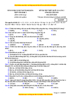 Đề thi thử Hóa Học trường Yên Định lần 2 năm 2023