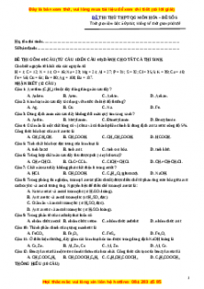 Đề thi thử THPT Quốc Gia môn Hóa có đáp án ( đề 5 ) - thầy Phạm Thanh Tùng