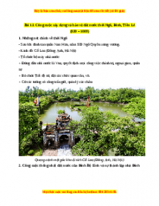 Lý thuyết Lịch sử 7 Cánh diều Bài 13: Công cuộc xây dựng và bảo vệ đất nước thời Ngô, Đinh, Tiền Lê (939-1009)